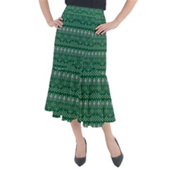 Christmas Knit Digital Midi Mermaid Skirt by Mariart