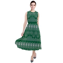 Christmas Knit Digital Round Neck Boho Dress