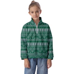 Christmas Knit Digital Kids  Half Zip Hoodie by Mariart