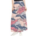 Waves Ocean Sea Water Pattern Rough Seas Digital Art Nature Nautical Maxi Chiffon Skirt View1