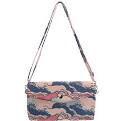 Waves Ocean Sea Water Pattern Rough Seas Digital Art Nature Nautical Removable Strap Clutch Bag by Bedest