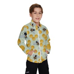 Bees Pattern Honey Bee Bug Honeycomb Honey Beehive Kids  Windbreaker