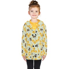 Bees Pattern Honey Bee Bug Honeycomb Honey Beehive Kids  Double Breasted Button Coat by Bedest