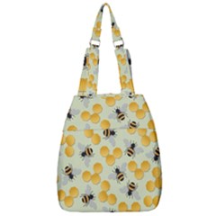 Bees Pattern Honey Bee Bug Honeycomb Honey Beehive Center Zip Backpack by Bedest