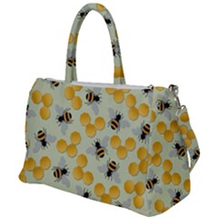 Bees Pattern Honey Bee Bug Honeycomb Honey Beehive Duffel Travel Bag by Bedest