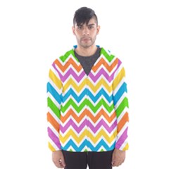 Chevron Pattern Design Texture Men s Hooded Windbreaker