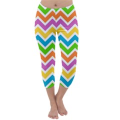 Chevron Pattern Design Texture Capri Winter Leggings 