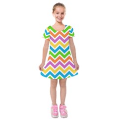 Chevron Pattern Design Texture Kids  Short Sleeve Velvet Dress by Apen