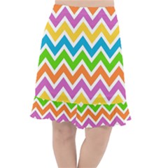 Chevron Pattern Design Texture Fishtail Chiffon Skirt by Apen