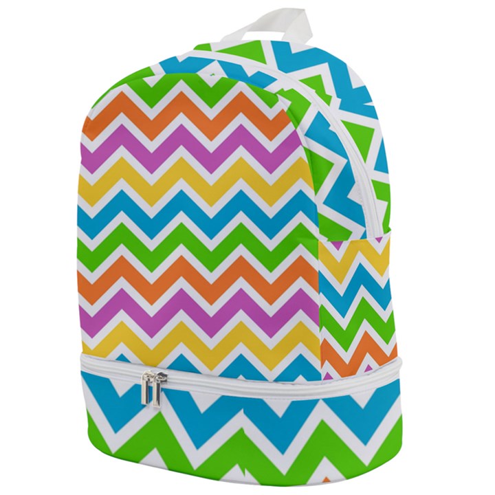 Chevron Pattern Design Texture Zip Bottom Backpack