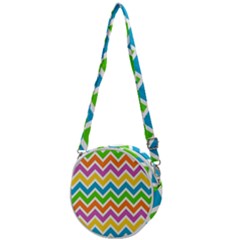 Chevron Pattern Design Texture Crossbody Circle Bag by Apen