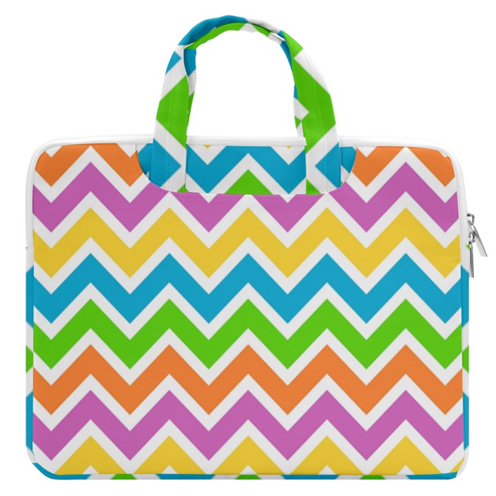 Chevron Pattern Design Texture MacBook Pro 15  Double Pocket Laptop Bag 