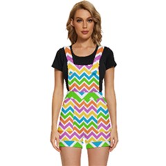 Chevron Pattern Design Texture Short Overalls by Apen