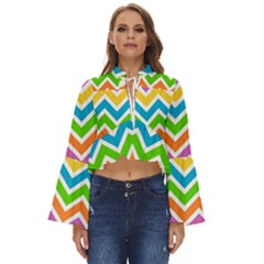 Chevron Pattern Design Texture Boho Long Bell Sleeve Top