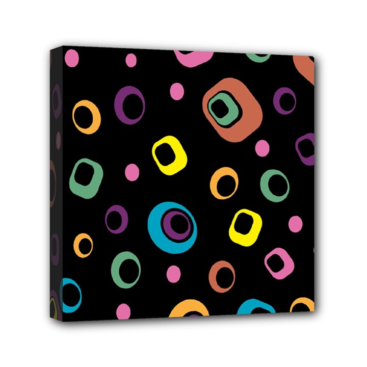 Abstract Background Retro 60s 70s Mini Canvas 6  x 6  (Stretched)