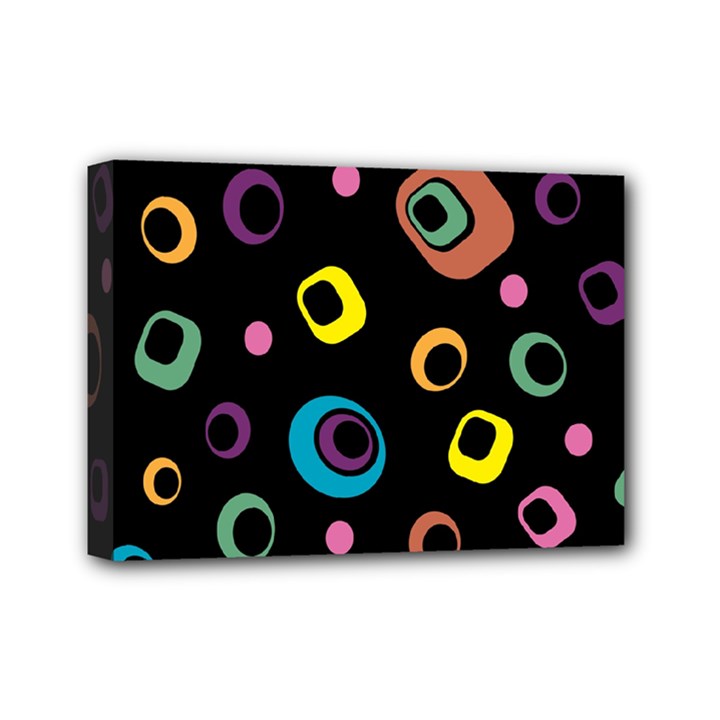 Abstract Background Retro 60s 70s Mini Canvas 7  x 5  (Stretched)