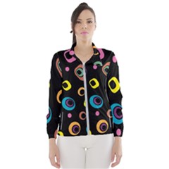 Abstract Background Retro 60s 70s Women s Windbreaker