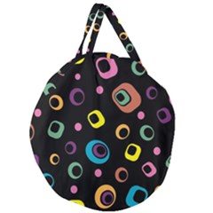 Abstract Background Retro 60s 70s Giant Round Zipper Tote by Apen