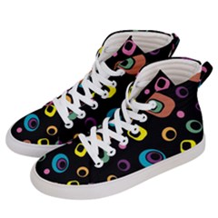 Abstract Background Retro 60s 70s Men s Hi-top Skate Sneakers by Apen