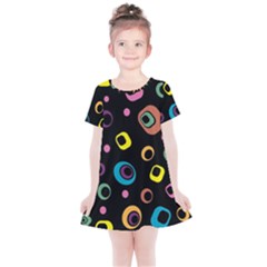 Abstract Background Retro 60s 70s Kids  Simple Cotton Dress by Apen