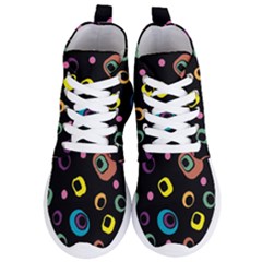 Abstract Background Retro 60s 70s Women s Lightweight High Top Sneakers by Apen