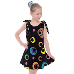 Abstract Background Retro 60s 70s Kids  Tie Up Tunic Dress by Apen