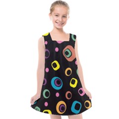 Abstract Background Retro 60s 70s Kids  Cross Back Dress by Apen