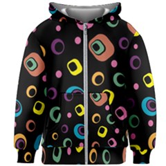 Abstract Background Retro 60s 70s Kids  Zipper Hoodie Without Drawstring by Apen