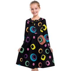 Abstract Background Retro 60s 70s Kids  Midi Sailor Dress by Apen