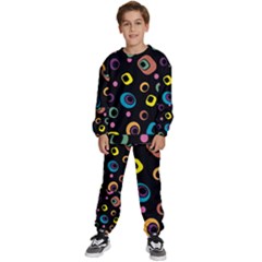 Abstract Background Retro 60s 70s Kids  Sweatshirt Set