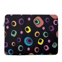 Abstract Background Retro 60s 70s 15  Vertical Laptop Sleeve Case With Pocket