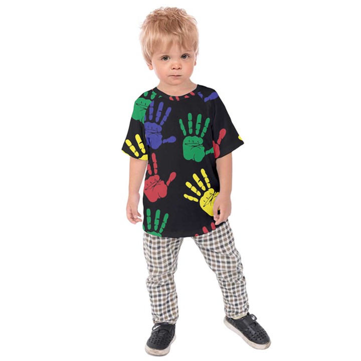 Handprints Hand Print Colourful Kids  Raglan T-Shirt