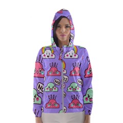 Cloud Seamless Pattern Women s Hooded Windbreaker by Apen