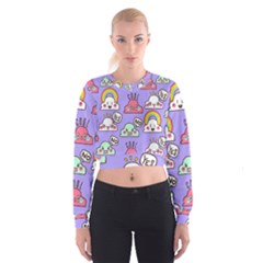 Cloud Seamless Pattern Cropped Sweatshirt by Apen