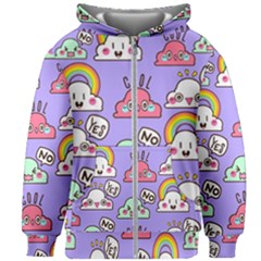 Cloud Seamless Pattern Kids  Zipper Hoodie Without Drawstring