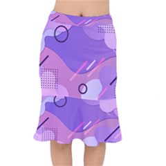 Colorful Labstract Wallpaper Theme Short Mermaid Skirt by Apen