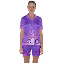 Colorful Labstract Wallpaper Theme Satin Short Sleeve Pajamas Set by Apen