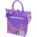 Colorful Labstract Wallpaper Theme Buckle Top Tote Bag View2