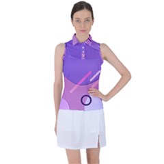 Colorful Labstract Wallpaper Theme Women s Sleeveless Polo T-shirt