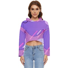 Colorful Labstract Wallpaper Theme Women s Lightweight Cropped Hoodie