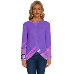 Colorful Labstract Wallpaper Theme Long Sleeve Crew Neck Pullover Top by Apen