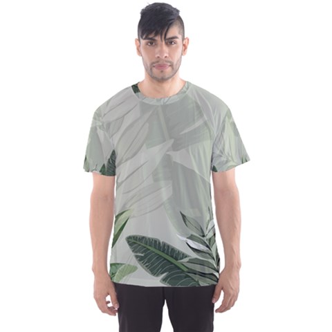 Banana Leaf Plant Pattern Men s Sport Mesh T-shirt by anzea