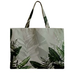 Banana Leaf Plant Pattern Zipper Mini Tote Bag