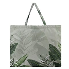 Banana Leaf Plant Pattern Zipper Large Tote Bag