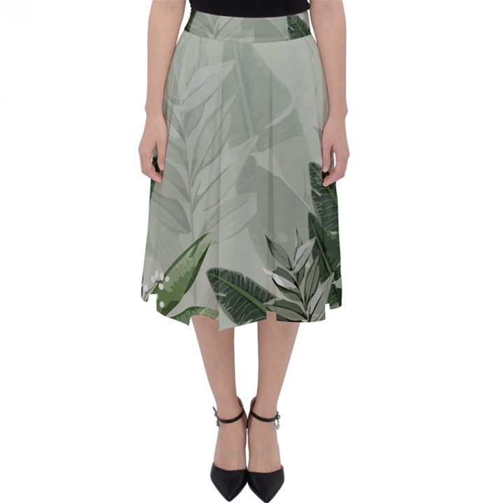 Banana Leaf Plant Pattern Classic Midi Skirt