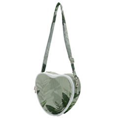 Banana Leaf Plant Pattern Heart Shoulder Bag