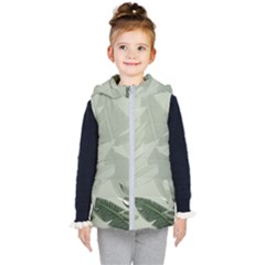 Banana Leaf Plant Pattern Kids  Hooded Puffer Vest