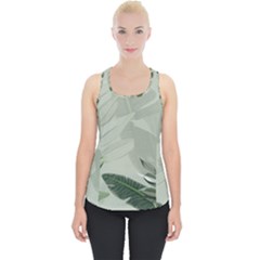 Banana Leaf Plant Pattern Piece Up Tank Top