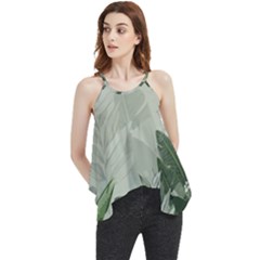 Banana Leaf Plant Pattern Flowy Camisole Tank Top