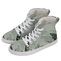 Banana Leaf Plant Pattern Women s Hi-top Skate Sneakers